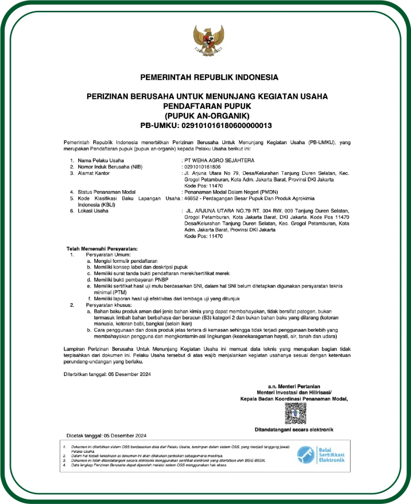 Pendaftaran Pupuk An-Organik