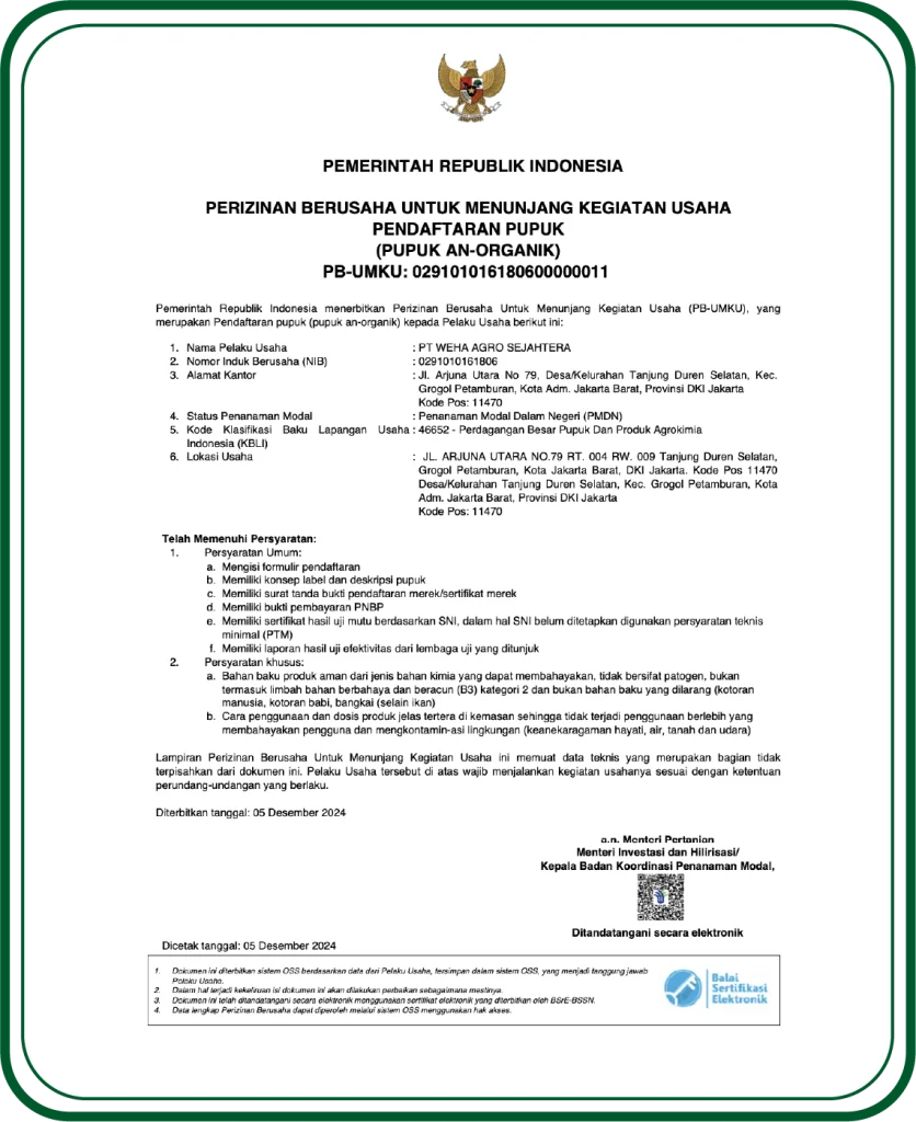 Pendaftaran Pupuk Anorganic
